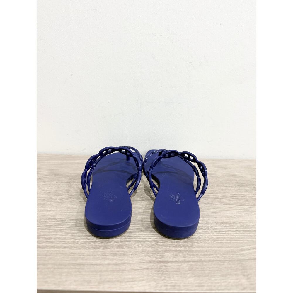Hermes Chaine d'Ancre Island Sandals Slip On Thong Sandas Violet Iris Womens 38 - Picture 6 of 8